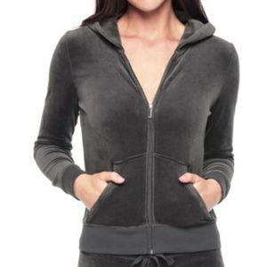 Juicy Couture Charcoal Grey Velor Track Hoodie